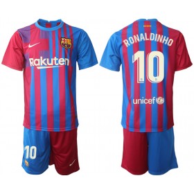 Jalkapallo Pelipaidat FC Barcelona Ronaldinho 10 Lasten Kotipaita 2021-2022 Lyhythihainen